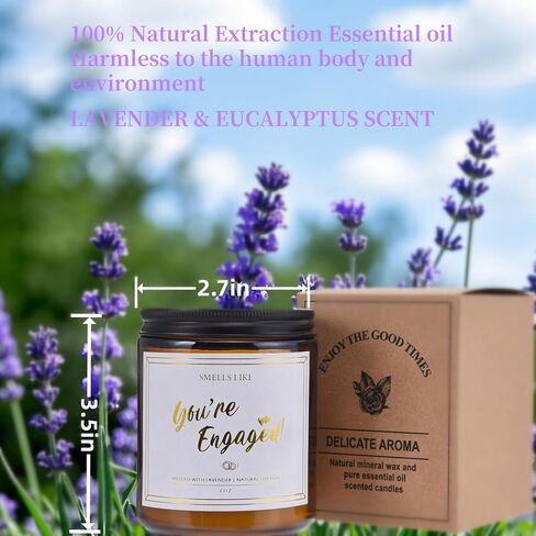 Mr & Mrs Candle - 7oz, Wedding Bridal Shower Gifts for Couple, Engaged Candles for Newlyweds, Handmade Lavender Scented Engagement Candle for Bride and Groom in Saudi Arabia