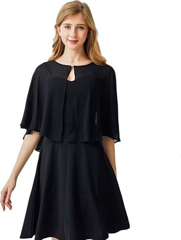 شالات ciormis chiffon capelet للسيدات واللفائف لفساتين السهرة ، والزفاف الرسمي لباس شال تستر فوق in Kuwait