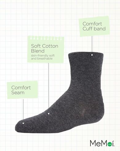 MeMoi Unisex Cotton Blend Mid-Cut Socks 3-Pack in Saudi Arabia