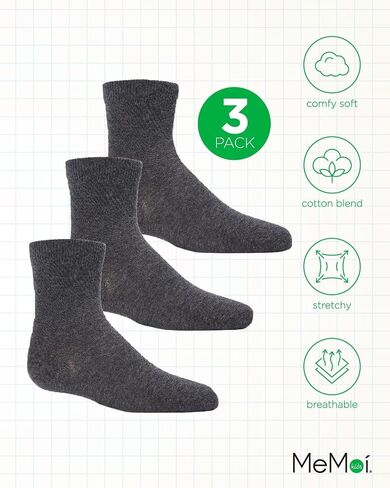 MeMoi Unisex Cotton Blend Mid-Cut Socks 3-Pack in Saudi Arabia