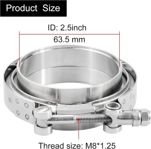 2.5" V Band Female Clamp with Male Female Flange Stainless Steel 1PC in Saudi Arabia