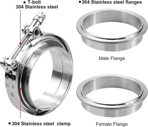 2.5" V Band Female Clamp with Male Female Flange Stainless Steel 1PC in Saudi Arabia