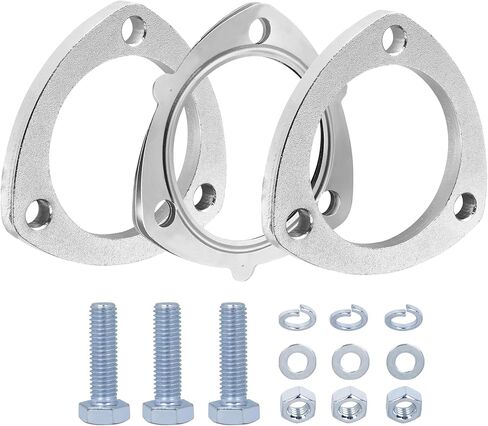 3-Bolt 3 inch/76mm Stainless Steel Exhaust Flange & Exhaust Gasket with Bolts & Nuts for Automotive Replacement Exhaust Flanges in Kuwait