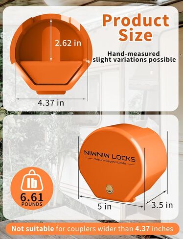 قفل عقار مقطورة ثقيلة-ملائمة عالمية 1-7/8 "2" 2-5/16 "مقرنات | مضاد لسان RV قفل لسان الشاحنة | تصميم أمن الصلب الهيكلي (أسود) in Kuwait