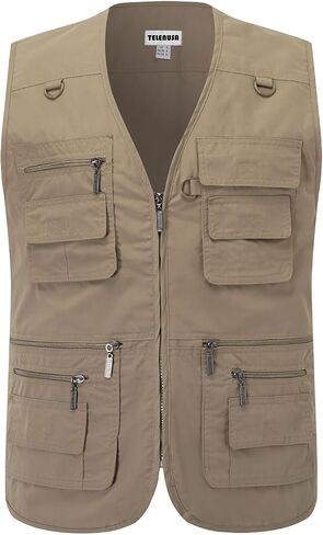 Mens Outdoor Casual Vest Summer Lightweight Multi Pockets Multifunction Gilets in Saudi Arabia