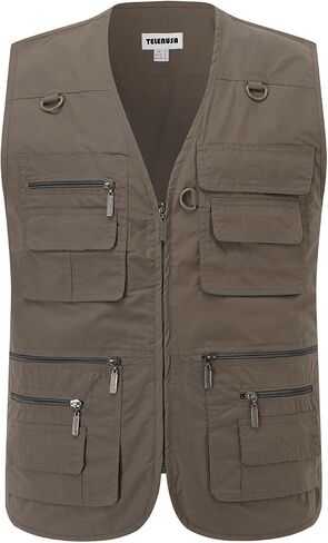 Mens Outdoor Casual Vest Summer Lightweight Multi Pockets Multifunction Gilets in Saudi Arabia