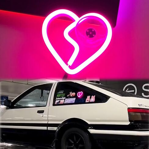 Blueshyhall Car LED Ambient Light, Triangle or Back Window Light, Interior Atmosphere Decor for Car, Bedroom, Party (Pink Heart Pattern) in Saudi Arabia