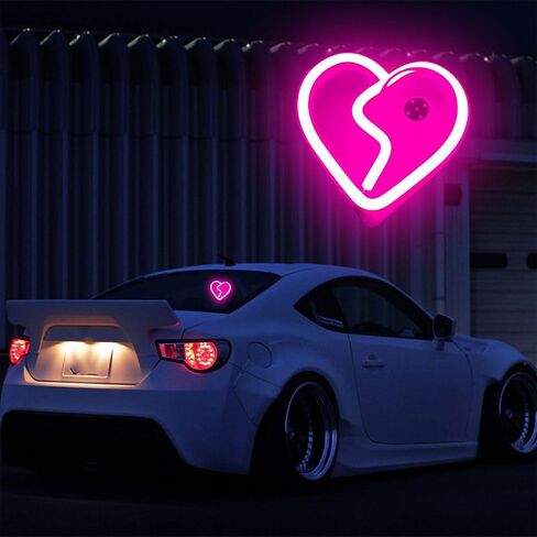 Blueshyhall Car LED Ambient Light, Triangle or Back Window Light, Interior Atmosphere Decor for Car, Bedroom, Party (Pink Heart Pattern) in Saudi Arabia