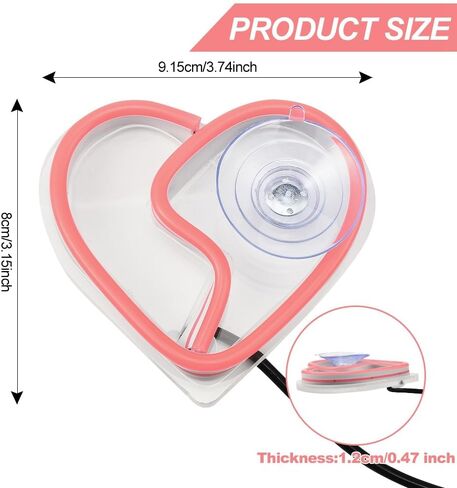 Blueshyhall Car LED Ambient Light, Triangle or Back Window Light, Interior Atmosphere Decor for Car, Bedroom, Party (Pink Heart Pattern) in Saudi Arabia