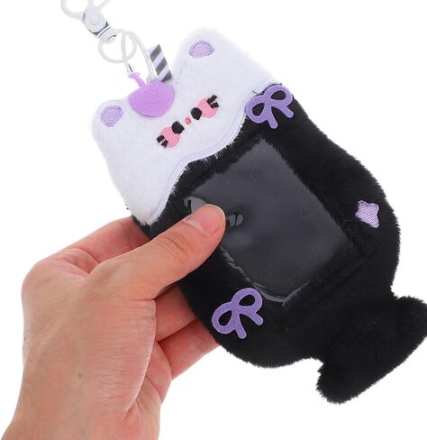 Safigle Plush Photocard Holder keychain K- Keyring Cute Rabbit Abbit Card Card Card Cover Cover Cover for K- الألبوم الضوئي ، الشارة ، بطاقة الائتمان (الأصفر) in Kuwait