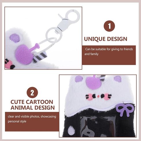 Safigle Plush Photocard Holder keychain K- Keyring Cute Rabbit Abbit Card Card Card Cover Cover Cover for K- الألبوم الضوئي ، الشارة ، بطاقة الائتمان (الأصفر) in Kuwait