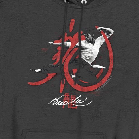 Bruce Lee High Flying Unisex Adult Pull-Over Heather Hoodie in Saudi Arabia