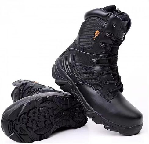 RORUN 8 Men's Women's Military Tactical Work Boots Side Zipper Motorcycle Combat Swat Desert Boots Casual Hiking Boots Hiking Trekking Backpacking Mountaineering Outdoor Shoes in Kuwait