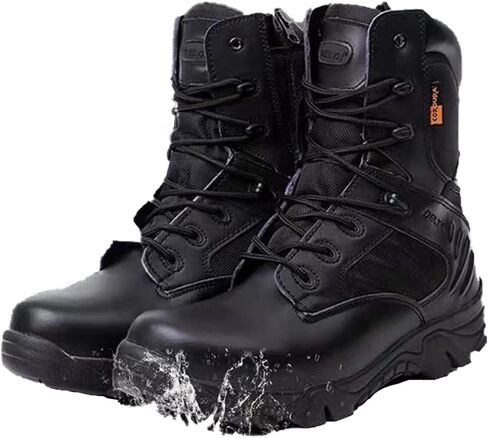 RORUN 8 Men's Women's Military Tactical Work Boots Side Zipper Motorcycle Combat Swat Desert Boots Casual Hiking Boots Hiking Trekking Backpacking Mountaineering Outdoor Shoes in Kuwait