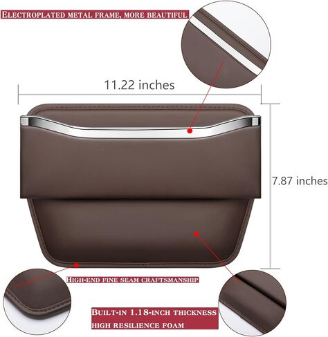 Holdcy Car Gap Filler Organizer - تخزين مقعد الجيب من الجلود في وحدة التحكم - إكسسوارات السيارات الأنيقة والعملية للسيارات وسيارات الدفع الرباعي والشاحنة (Black - Pack) in Kuwait