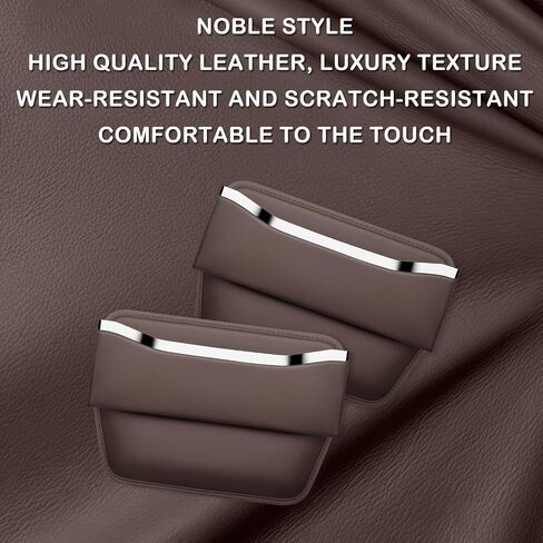 Holdcy Car Gap Filler Organizer - تخزين مقعد الجيب من الجلود في وحدة التحكم - إكسسوارات السيارات الأنيقة والعملية للسيارات وسيارات الدفع الرباعي والشاحنة (Black - Pack) in Kuwait