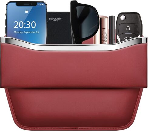 HOLDCY Car Seat Gap Filler Organizer - Leather Console Side Pocket Seat Storage - Stylish and Practical Car Accessories for Cars,SUV,Truck (Black - 1 Pack) in Kuwait