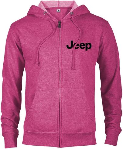 Jeep Ladies Full-Zip Hoodie – Pink Midweight Zip-Up with Embroidered Logo – YKK Zipper – Exclusive Gear in Kuwait