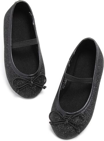 Toddler Flower Girl Dress Shoes - Little Girl Ballet Flats Elastic Straps Wedding Party in Saudi Arabia