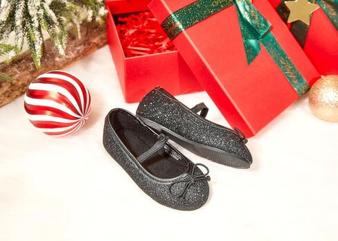 Toddler Flower Girl Dress Shoes - Little Girl Ballet Flats Elastic Straps Wedding Party in Saudi Arabia