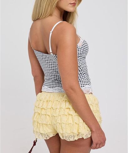 amiblvowa y2k شورت الكشكش بلومر للنساء frilly lolita bloomers الدانتيل القصيرة in Kuwait