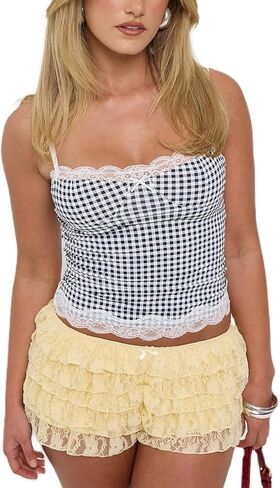 amiblvowa y2k شورت الكشكش بلومر للنساء frilly lolita bloomers الدانتيل القصيرة in Kuwait