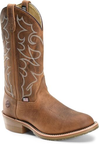 Double-H Boots: Mens USA-Made Gel Ice Cowboy Boots DH1552 Brown in Saudi Arabia