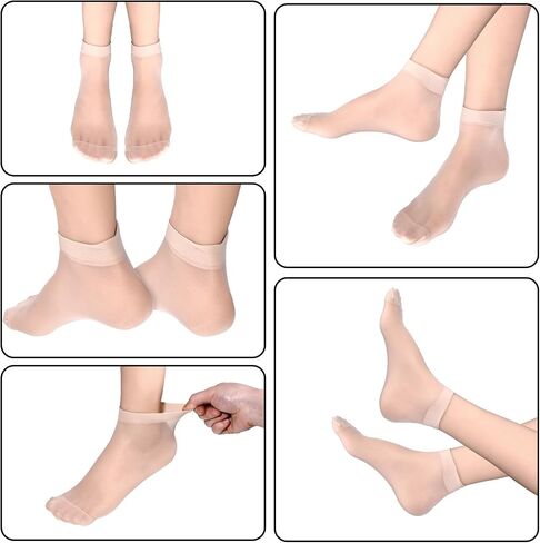 10 Pairs Women's Ankle Nylon Socks, Sheer Nude Black Summer Thin Soft Tight Hosiery Stylish Cool Socks for Women in Saudi Arabia