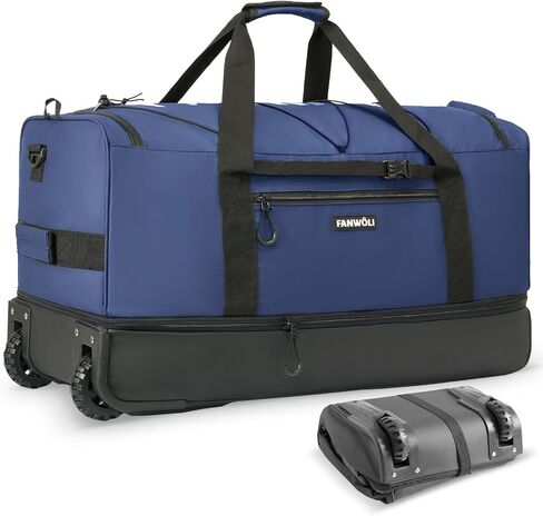 Fanwoli 32 '' Rolling Duffel Bag مع عجلتين-تصميم بدون SAG للأحمال الثقيلة ، وقابل للتوسيع 100 لتر -20L على أمتعة مع قفل ، ومساء ماء قابلة للطي للسفر ، والتخييم ، والتحرك ، والتحرك in Kuwait