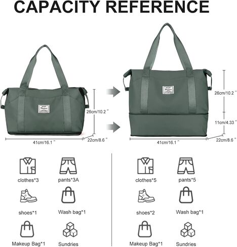 حقيبة القراصنة القماش الخشن ، Gym Sports Tote Gym for Spirit Airlines Personal Item Bag 18x14x8 ، قابلة للطي ، حمل على الكتف قابلة للتوسيع أسبوعًا طوال الليل للنساء ، الأخضر in Saudi Arabia