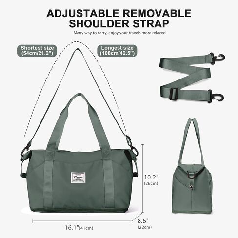 حقيبة القراصنة القماش الخشن ، Gym Sports Tote Gym for Spirit Airlines Personal Item Bag 18x14x8 ، قابلة للطي ، حمل على الكتف قابلة للتوسيع أسبوعًا طوال الليل للنساء ، الأخضر in Saudi Arabia