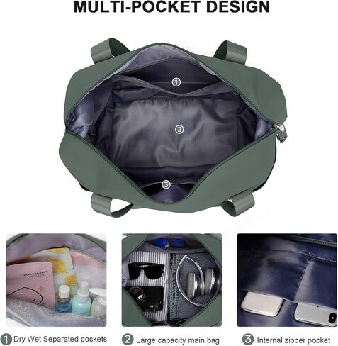 حقيبة القراصنة القماش الخشن ، Gym Sports Tote Gym for Spirit Airlines Personal Item Bag 18x14x8 ، قابلة للطي ، حمل على الكتف قابلة للتوسيع أسبوعًا طوال الليل للنساء ، الأخضر in Saudi Arabia
