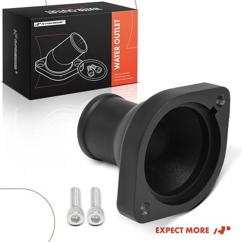 A-Premium Polished Aluminum Straight Water Neck/Thermostat Housing Compatible with GM Small Block LS,with 2 Bolts, 4.7L 5.3L 5.7L 6.0L in Saudi Arabia