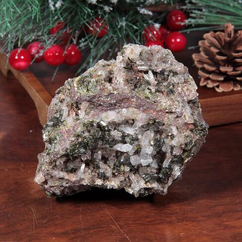 Rockcloud Natural Epidote Raw Crystal Stone Cluster Irregular Shaped Specimen for Home Decoration, 0.02 lb to 0.11 lb in Saudi Arabia