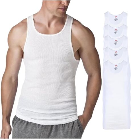 Hanes Men's Tagless ComfortSoft Crew Undershirt Tall, White 5-Pack,5X-Large Tall in Kuwait