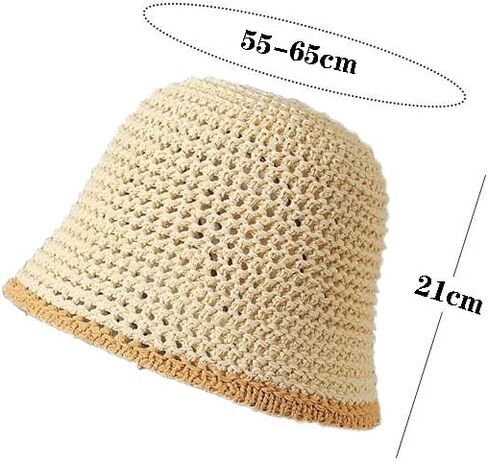 Summer Bucket Hat, Natural Straw Hollow Hat,Sun Protection and Vacation in Saudi Arabia