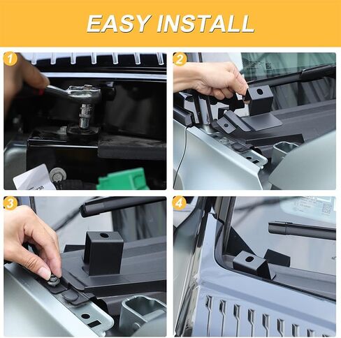 بالنسبة إلى Hummer EV Accessories Hood Light Mount Brackets ، أقواس الخفيفة الخفيفة الأمامية A-Pillar LED Mounts LED Cube Work Light Bods متزايدة بين قوسين متوافقة مع Hummer EV 2024+ (أسود) in Saudi Arabia