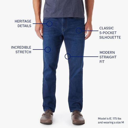 Fair Harbor The Ultra-Stretch Driftwood Denim –– Men's Straight-Fit Denim Pant, 30-Inch Inseam – Soft-Stretch, Authentic Wash in Saudi Arabia