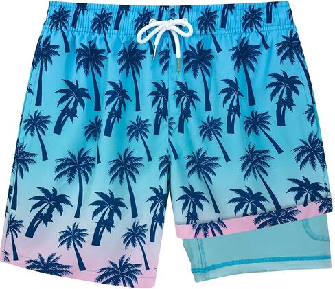 Boys Swim Trunks with Compression Liner Comfortable Quick Dry Swimsuit Beach Shorts for 5-16 Years in Saudi Arabia