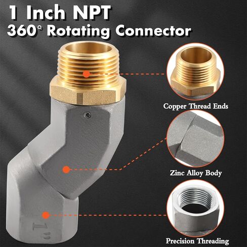 Jeemiter 1 Inch Fuel Swivel, Fuel Hose Swivel with 1'' NPT Connector Fuel Plane Swivel with 360 Roating Connector 2PCS in Saudi Arabia