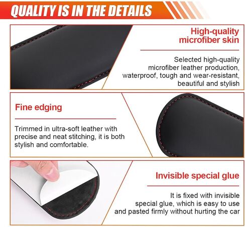 2PCS Car Elbow Pads, Memory Foam Car Center Console Cushion Pad for Knee Leg Elbow, Soft Leather Car Door Armrest Pad for Comfortable Support, Universal Arm Rest Pillow for Most Vehicles (Black) in Saudi Arabia