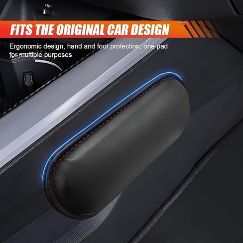 2PCS Car Elbow Pads, Memory Foam Car Center Console Cushion Pad for Knee Leg Elbow, Soft Leather Car Door Armrest Pad for Comfortable Support, Universal Arm Rest Pillow for Most Vehicles (Black) in Saudi Arabia