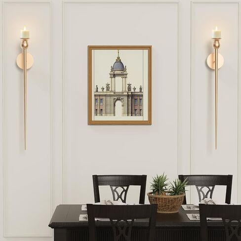 Candle Wall Sconce, 31.5inch Candle Sconces Wall Decor Set of 2, Long Wall Candle Holder Sconce with Battery Operated Candles Retro Chic Wall Sconces Candle Holder Decoration for Home Decor (Black) in Kuwait