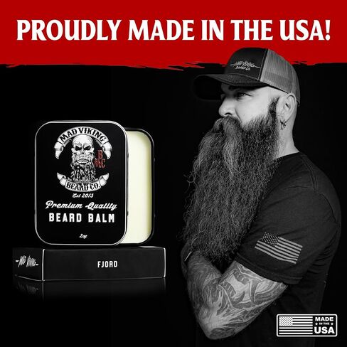 Mad Viking Beard Co Berserker 2 Ounce Beard Balm, Medium to Heavy Hold, All Natural and Organic Ingredients, Paraben and Cruelty-Free, Maintain and Manage Beard Hair, Best Gift for Him and Husband in Saudi Arabia