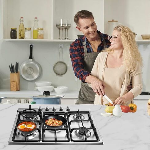 Summit Appliance GC5272B 5-Burner Gas Cooktop, 27" Width with 5 Burners, Steel Surface in Black Matte Finish, Wok Ring Included, Two Semi-Rapid Burners, Centralized Controls, Conversion Kit Included in Saudi Arabia
