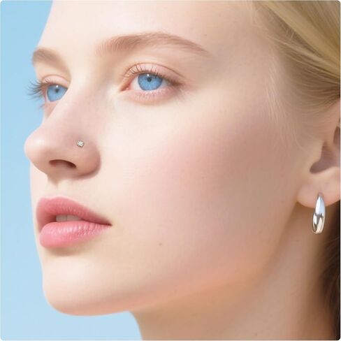حلقات أنف Vsnnsns 18G 20G 22G للنساء 316L من الفولاذ المقاوم للصدأ الجراحي على شكل حرف L مسامير أنف على شكل عظمة حلقات أنف ثقب الأنف الماس CZ 1.5 مم 2 مم 2.5 مم 3 مم 3.5 مم 4 مم فضي 40 قطعة in Kuwait