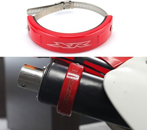 دراجة نارية لـ Honda XR 250R 400R 600R 650R 650L عادم كاتم الصوت حلقة تغطية العادم أنبوب العادم المحامي المضاد للشفقة (أحمر) in Kuwait