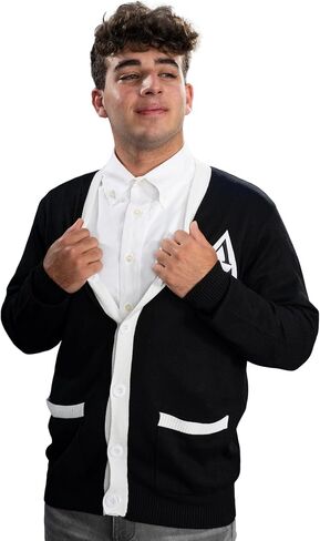 Revenge of the Nerds Tri Lambda Black with White Mens Costume Cardigan Sweater in Saudi Arabia