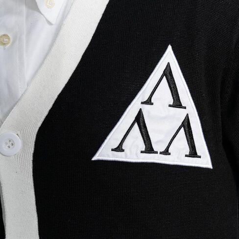 Revenge of the Nerds Tri Lambda Black with White Mens Costume Cardigan Sweater in Saudi Arabia