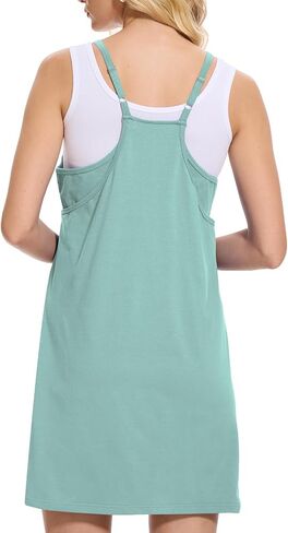 Women Tennis Workout Romper Mini Dress Summer Sleeveless Spaghetti Strap Athletic Sports Dress with Shorts in Saudi Arabia